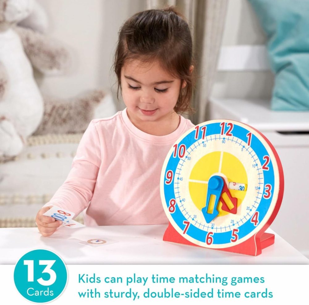 Turn & Tell Wooden Clock – Educational Toy With 12+ Reversible Time Cards  |  Teaching Clocks All Toys Teaching Clocks