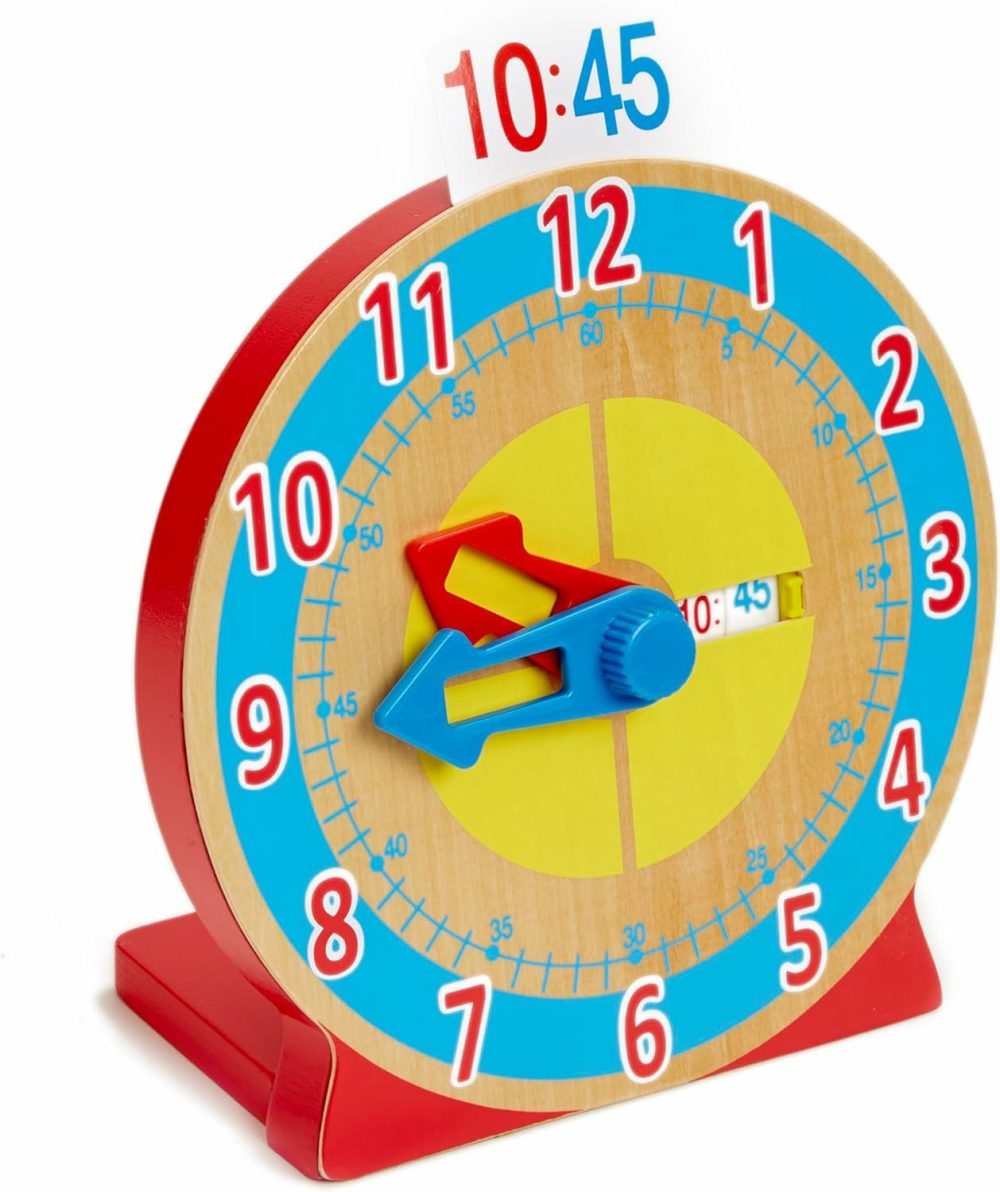 Turn & Tell Wooden Clock – Educational Toy With 12+ Reversible Time Cards  |  Teaching Clocks All Toys Teaching Clocks