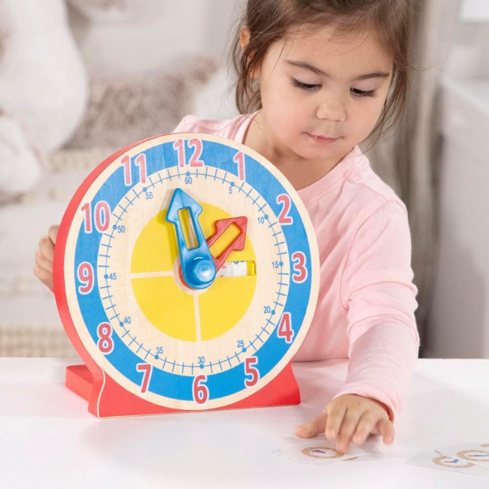 Turn & Tell Wooden Clock – Educational Toy With 12+ Reversible Time Cards  |  Teaching Clocks All Toys Teaching Clocks