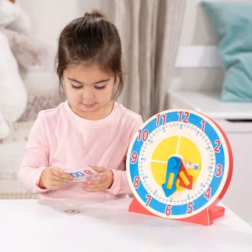 Turn & Tell Wooden Clock – Educational Toy With 12+ Reversible Time Cards  |  Teaching Clocks All Toys Teaching Clocks