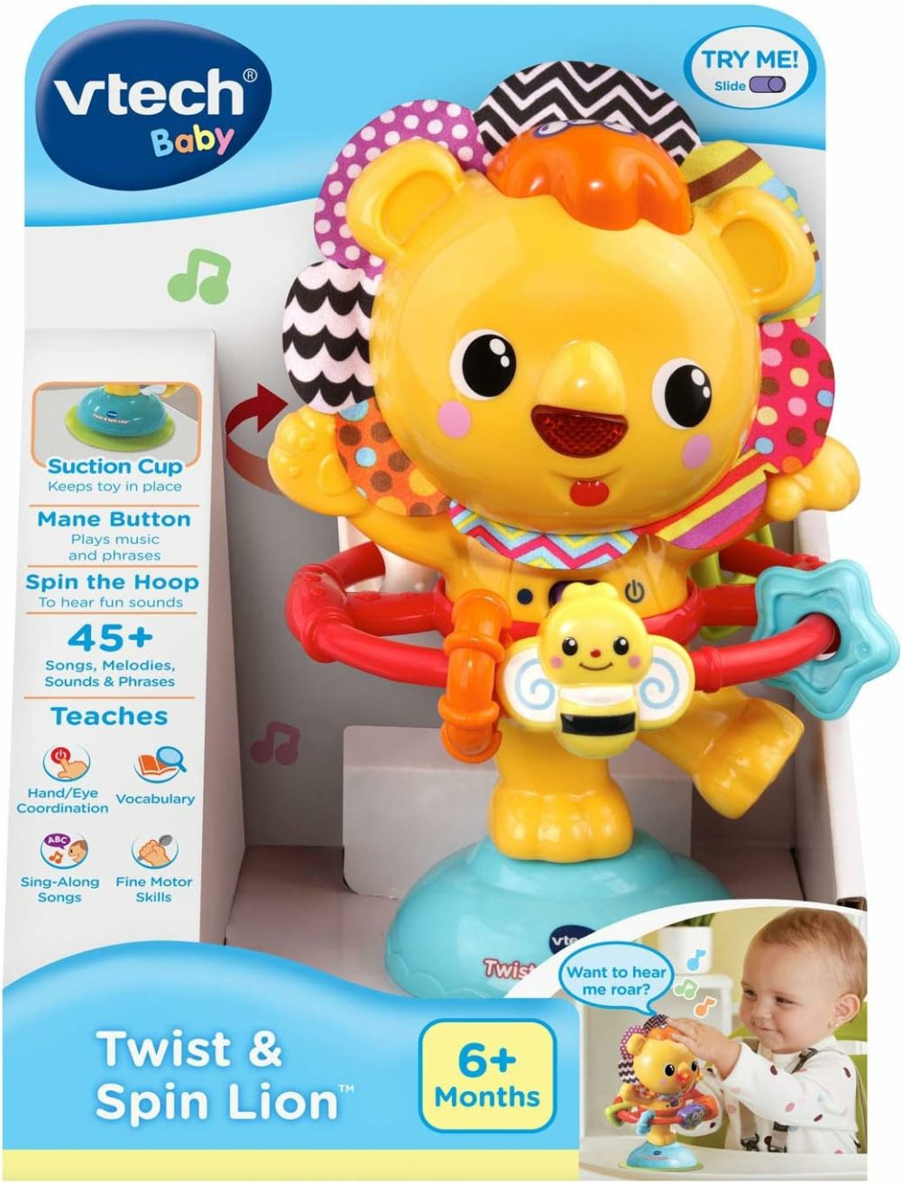 Twist And Spin Lion  Yellow  |  Musical Toys All Toys