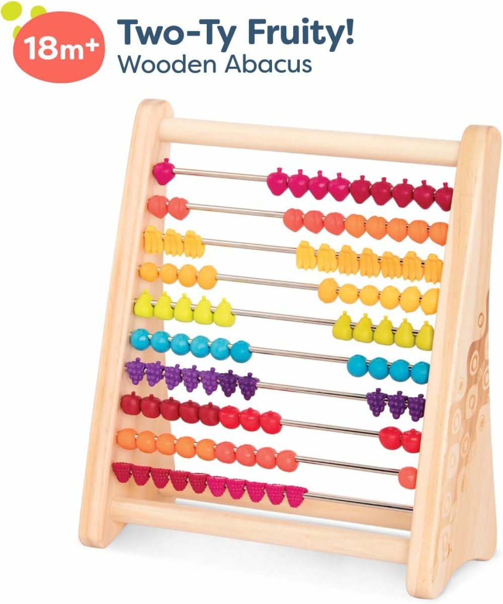 Two-Ty Fruity!- Wooden Abacus For Kids- Developmental Learning Toy- Classic Math Toy With 100 Beads – Educational Toy For Addition And Subtraction – Numbers & Counting – 18 Months +  |  Abacuses Abacuses Abacuses