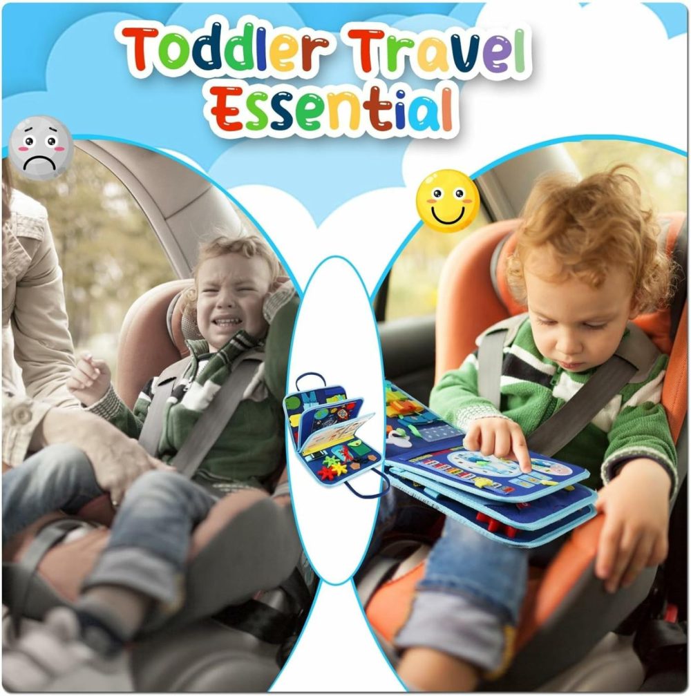 Tykeboard Busy Board Toddlers Sensory Activity – Shining Energy Montessori Toys 1 Year Old Boy Airplane Travel Essentials Kids Ages 1-3 Road Trip Games Quiet Book 2-4 Yr Birthday Gifts  |  Sorting & Stacking Toys All Toys A. Blue Dinosaur