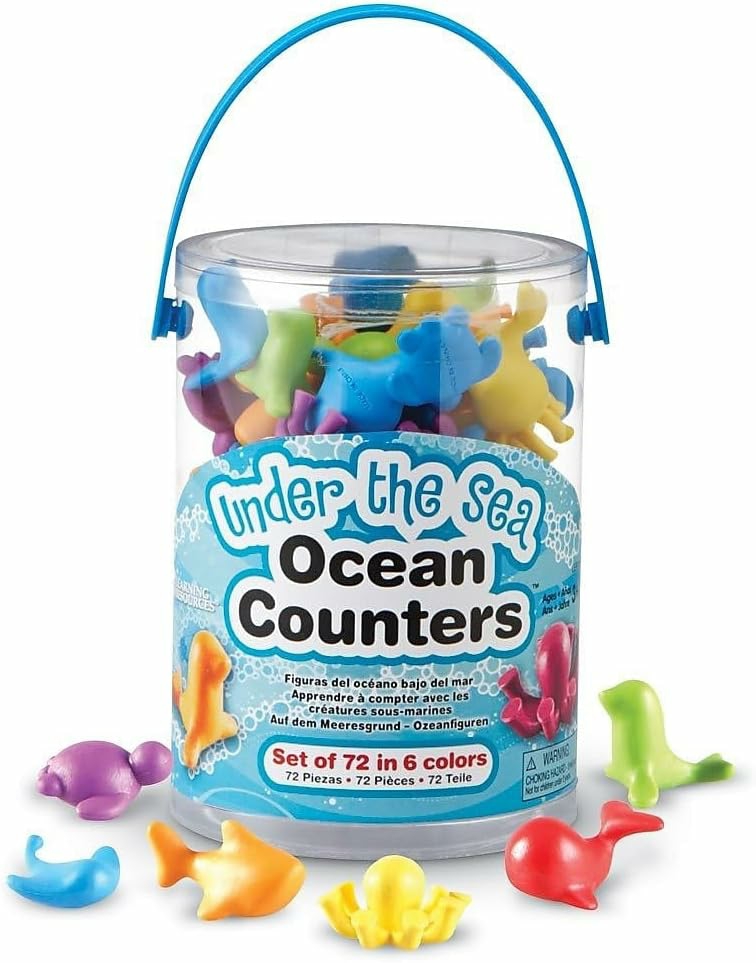 Under The Sea Ocean Counters – 72 Pieces  Ages 3+ Toddler Learning Toys  Counting Toys For Kids  Math Counters For Kids  |  Sorting & Stacking Toys All Toys Sorting & Stacking Toys