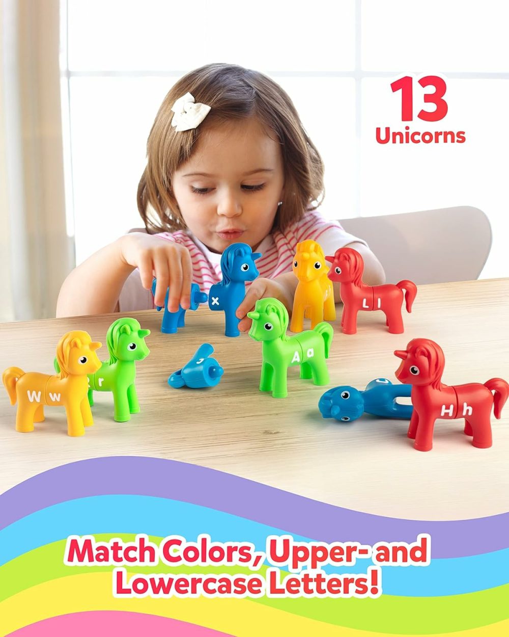 Unicorn Letters Matching Game,13Pcs Uppercase Lowercase Alphabet Toys  Abc Match Games Preschool Educational Montessori Toys For 2 3 4 Toddlers Boys Girls  |  Sorting & Stacking Toys All Toys Sorting & Stacking Toys