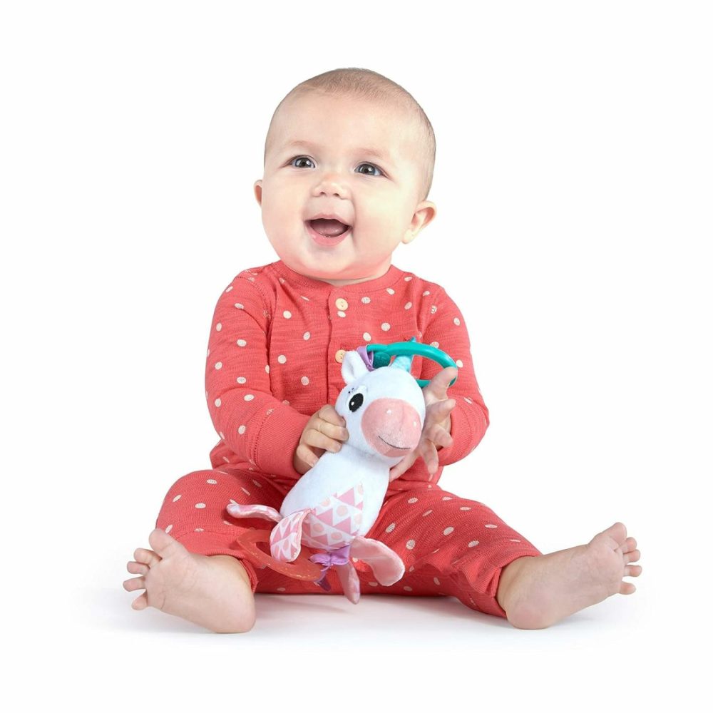 Unicorn Sparkle & Shine Plush Take-Along Stroller Or Carrier Toy  Ages 0 Month+  Pink  |  Rattles & Plush Rings All Toys Rattles & Plush Rings