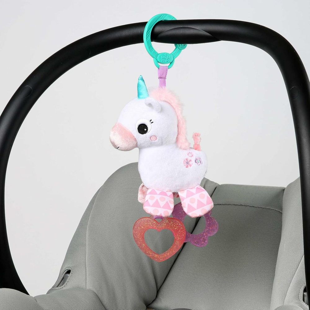 Unicorn Sparkle & Shine Plush Take-Along Stroller Or Carrier Toy  Ages 0 Month+  Pink  |  Rattles & Plush Rings All Toys Rattles & Plush Rings