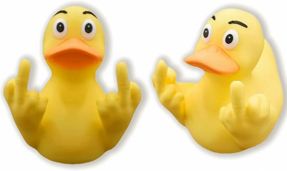 Unique Yellow Middle Finger Rubber Ducks  Funny Duck For Jeep Decoration  Duck Bath Toy  Funny Prank Joke Gift For Men  Women  |  Bath Toys All Toys Bath Toys