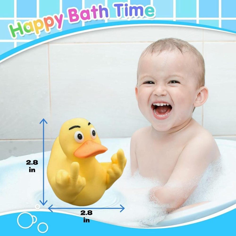 Unique Yellow Middle Finger Rubber Ducks  Funny Duck For Jeep Decoration  Duck Bath Toy  Funny Prank Joke Gift For Men  Women  |  Bath Toys All Toys Bath Toys