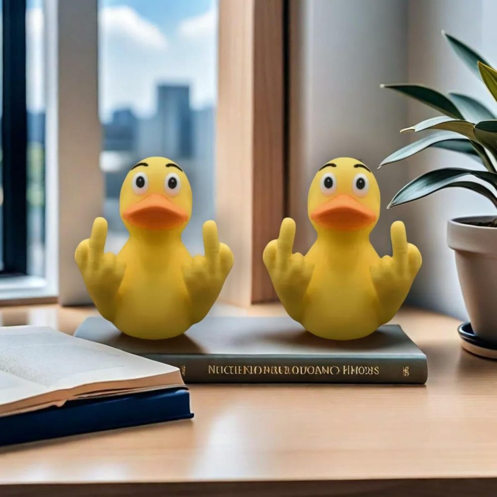 Unique Yellow Middle Finger Rubber Ducks  Funny Duck For Jeep Decoration  Duck Bath Toy  Funny Prank Joke Gift For Men  Women  |  Bath Toys All Toys Bath Toys