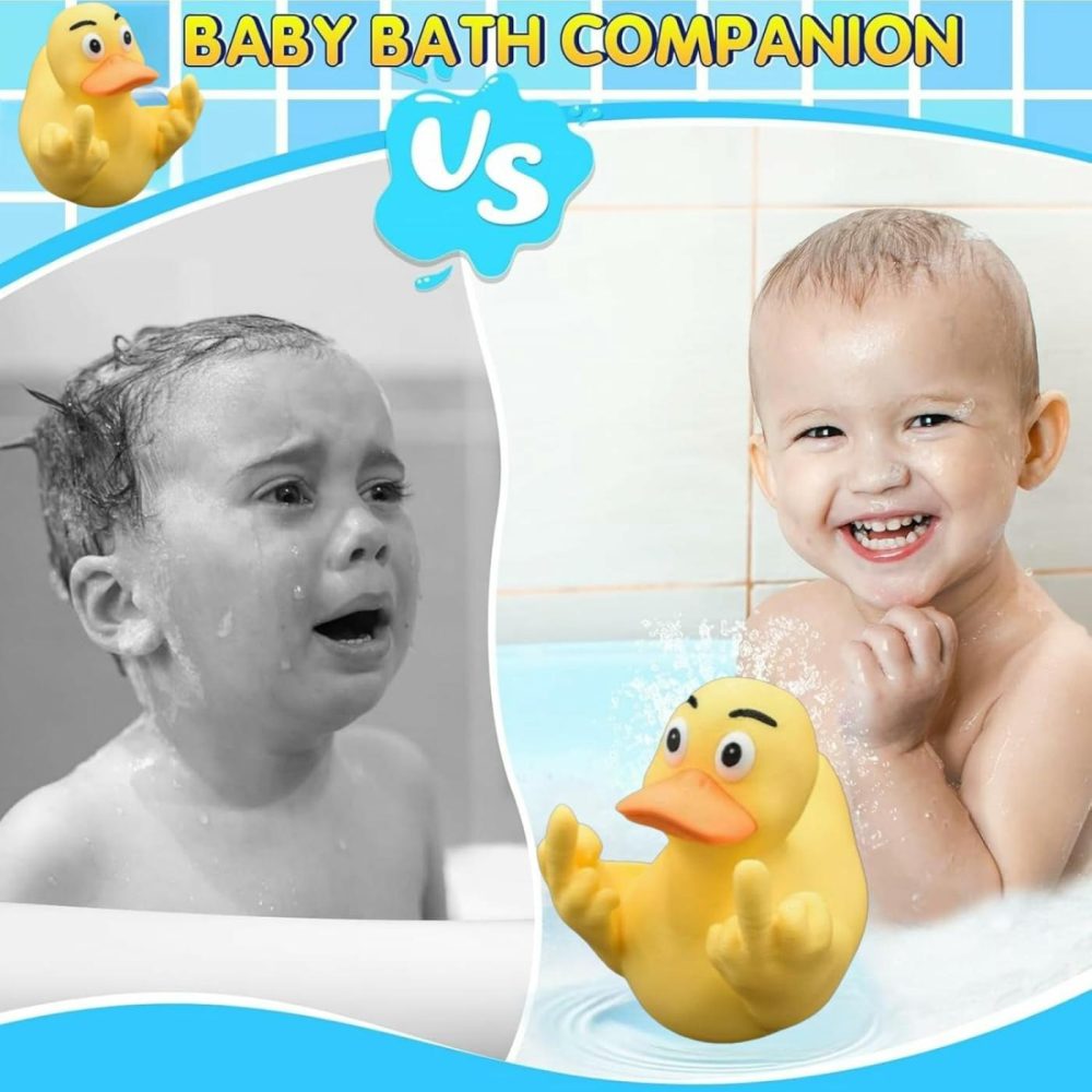 Unique Yellow Middle Finger Rubber Ducks  Funny Duck For Jeep Decoration  Duck Bath Toy  Funny Prank Joke Gift For Men  Women  |  Bath Toys All Toys Bath Toys