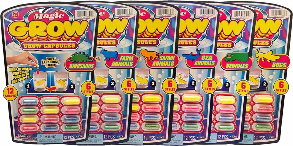 Universal Specialties  Magic Grow Capsules 6 Pack  72 Capsules Sea Creatures  Dinosaur  Animal Farm Toys. Water Growing Toys For Kids. Animal Party Favors Fidget Toy.305-6A  |  Bath Toys All Toys Bath Toys