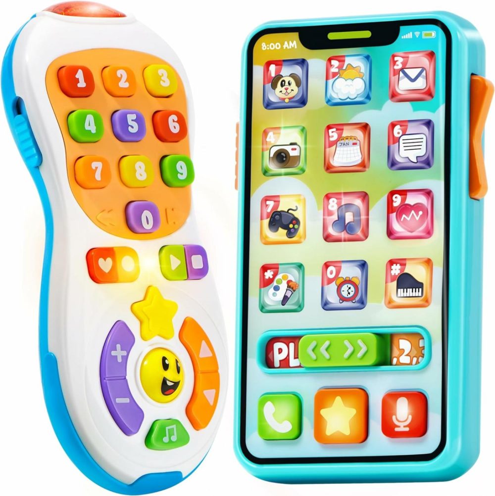 Upgraded Toy Phone And Remote Control Set  90+ Music And Learning Phrases  Baby Toys 6-12 Months  Toddler Birthday Gifts For 1 2 3+ Year Old Girs Boy Toys  Holiday Stocking Stuffers  |  Musical Toys All Toys