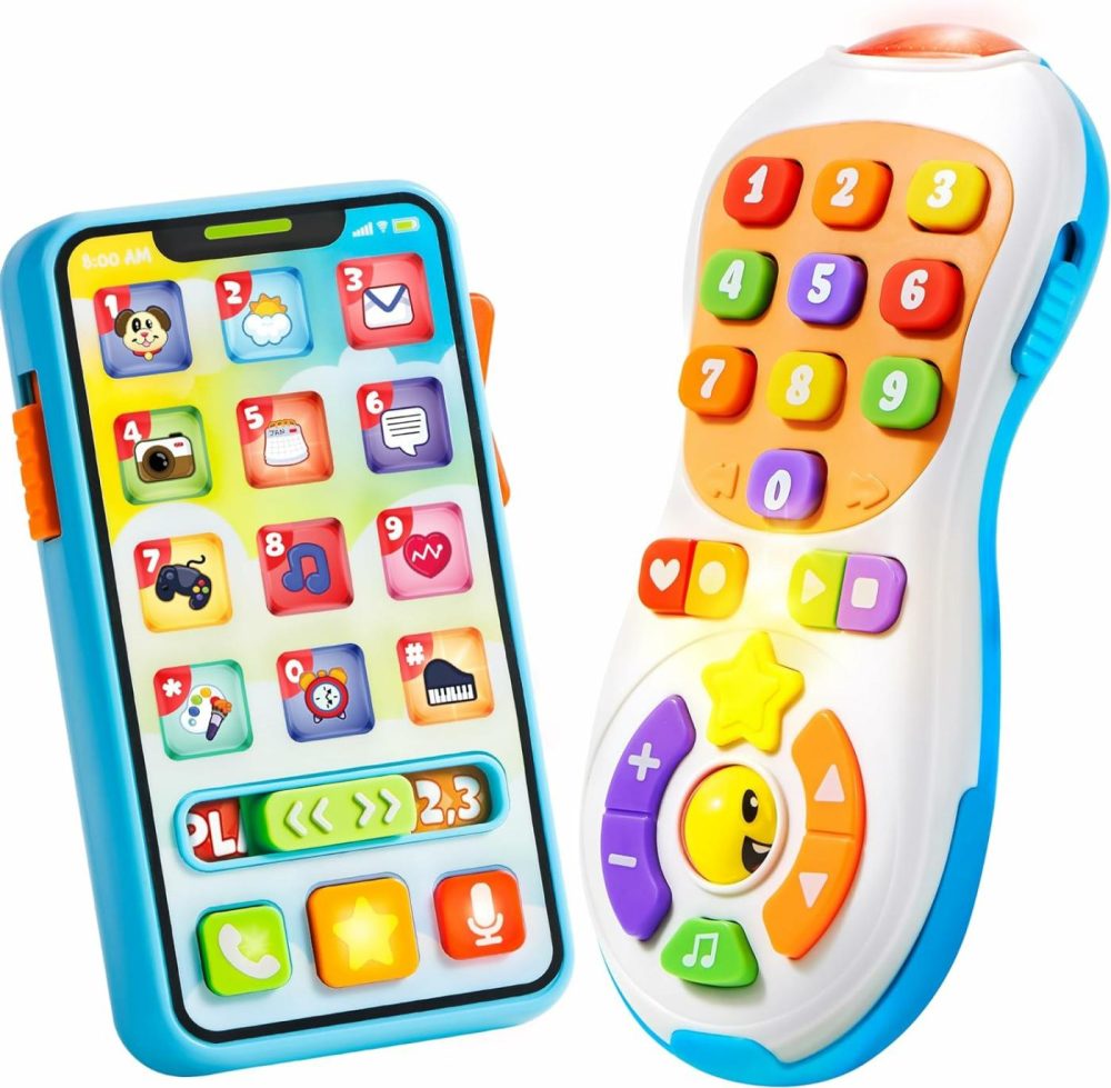 Upgraded Toy Phone And Remote Control Set  90+ Music And Learning Phrases  Baby Toys 6-12 Months  Toddler Birthday Gifts For 1 2 3+ Year Old Girs Boy Toys  Holiday Stocking Stuffers  |  Musical Toys All Toys