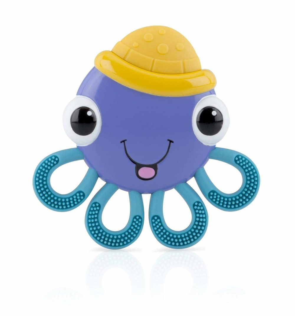 Vibe-Eez Vibrating Teether – Battery Powered – Textured Surface And Easy To Grasp Toy For Baby Teething Relief – 3+ Months – Octopus  |  Teethers All Toys Octopus