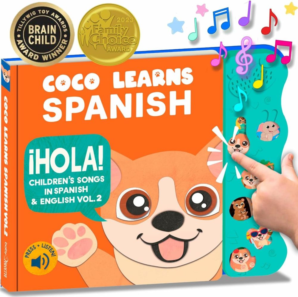 Vol. 2 | Musical Spanish Books For Kids 1-3  Spanish Toys For Babies & Toddlers 1-3  Baby & Toddler Spanish Books  Bilingual Learning Toys For 1 Year Old  Libros Para Bebes Español  |  Musical Toys All Toys