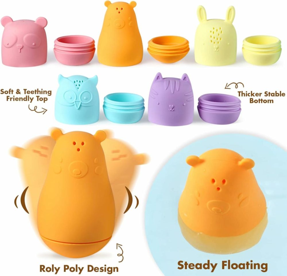 Water Bath Toys For Toddlers – Mold Free Baby Bath Toys Set For Infants Of 5 Squeeze And Squirt Durable Silicone Animals Bathtub Toys For Safe Baby Bathtime Fun Silicone Bath Toys 18+ Months  |  Bath Toys All Toys Bath Toys