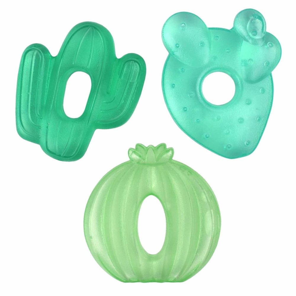 Water-Filled Teethers – Cold Cutie Coolers Textured On Both Sides To Massage Sore Gums & Emerging Teeth – Can Be Chilled In Refrigerator  Set Of 3 Green Cactus Water Teethers  |  Teethers All Toys Cactus