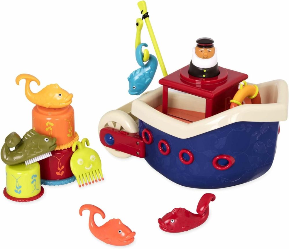 – Water Play Bath Toy Set – Baby Bath Toys – Boat & Accessories – Tub Toys For Toddlers  Kids –Fish & Splish- 1 Year +  |  Bath Toys All Toys Bath Toys