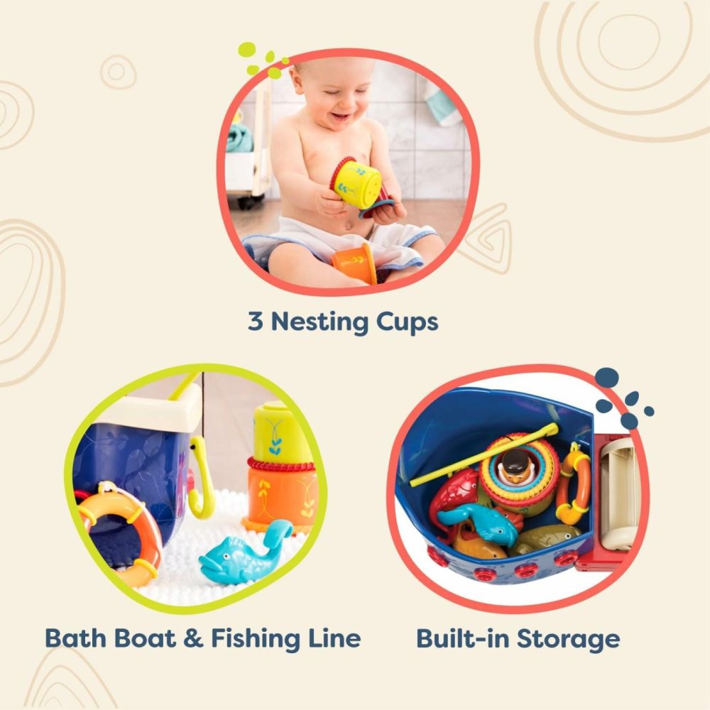 – Water Play Bath Toy Set – Baby Bath Toys – Boat & Accessories – Tub Toys For Toddlers  Kids –Fish & Splish- 1 Year +  |  Bath Toys All Toys Bath Toys