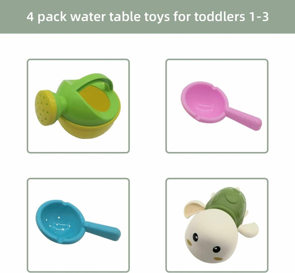 Water Table Toys,4 Pack Water Table Toys For Toddlers 1-3，Toddler Water Toys Suitable For Water Table、Swimming Pools And Bathtub  |  Bath Toys All Toys Bath Toys