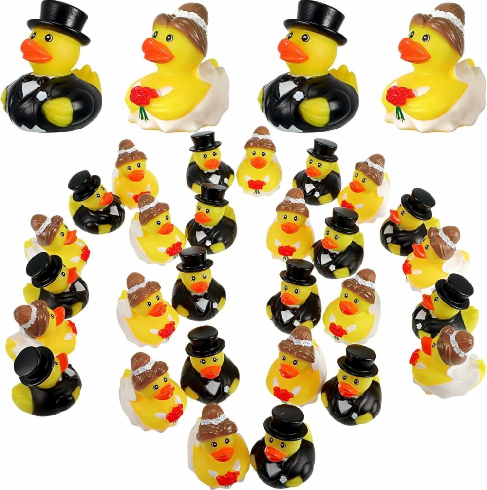 Wedding Rubber Duck Bath Toy 2.5 Inch Bride Groom Duckies Marriage Rubber Ducks Bulk Ducky Small Ducks For Wedding Ceremony Baby Bridal Shower Gift Souvenir (12 Pcs)  |  Bath Toys All Toys Bath Toys