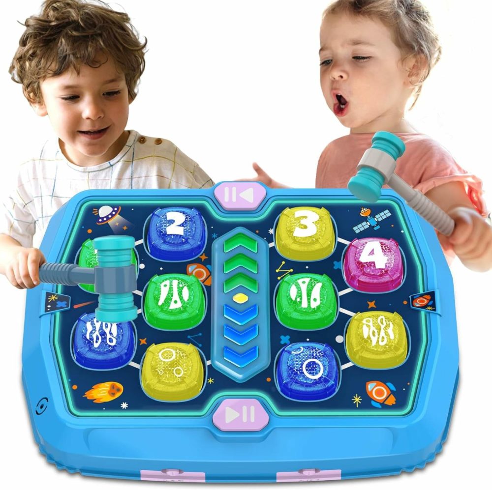 Whack Game Mole Toy For Toddlers  Toys For 3 4 5 6+ Year Old Boys/Girls  Interactive Educational Pounding Toys With 2 Hammers  Sound & Light  Pk Mode  Birthday Xmas Toy Gifts For Kids Age 3 4 5 6+  |  Hammering & Pounding Toys All Toys Blue