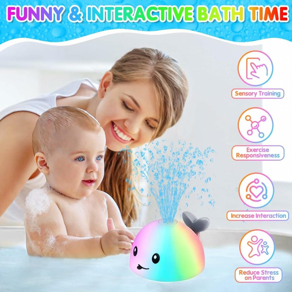 Whale Baby Bath Toys  Baby Bath Toy Sprinkler  Light Up Bathtub Water Pool Toys  Bathtime Toys Essentials For Kids Toddlers Infants  Birthday Gifts For Newborn Bath Toys  |  Bath Toys All Toys Bath Toys