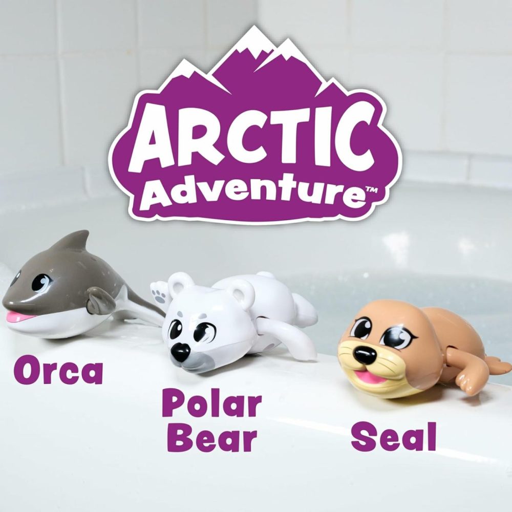 Wind Up Swimming Baby & Toddler Bath Toys  Arctic 3 Pack | Wind Arms & Watch Them Swim! | Interactive Baby Bath Toys | Ideal Bathtub Toys  Baby & Toddler Pool Toys Or Water Table Toys  |  Bath Toys All Toys Bath Toys