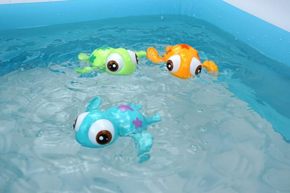 Wind-Up Swimming Sea Turtles Bath Toy  No Battery Mold-Free Anti-Rust Interactive Montessori Toy For Kids 18M+ (Blue)  |  Bath Toys All Toys Bath Toys