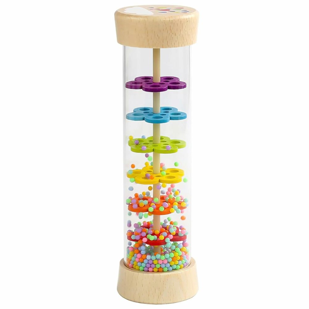 Wodi Wooden Rain Stick Montessori Toys For Babies 6-12 Months,Baby Rattle Shaker Sensory Developmental Toy,Raindrops Musical Instrument Baby Musical Toys For 1 Year Old Toddler Kids  |  Rattles & Plush Rings All Toys Rattles & Plush Rings