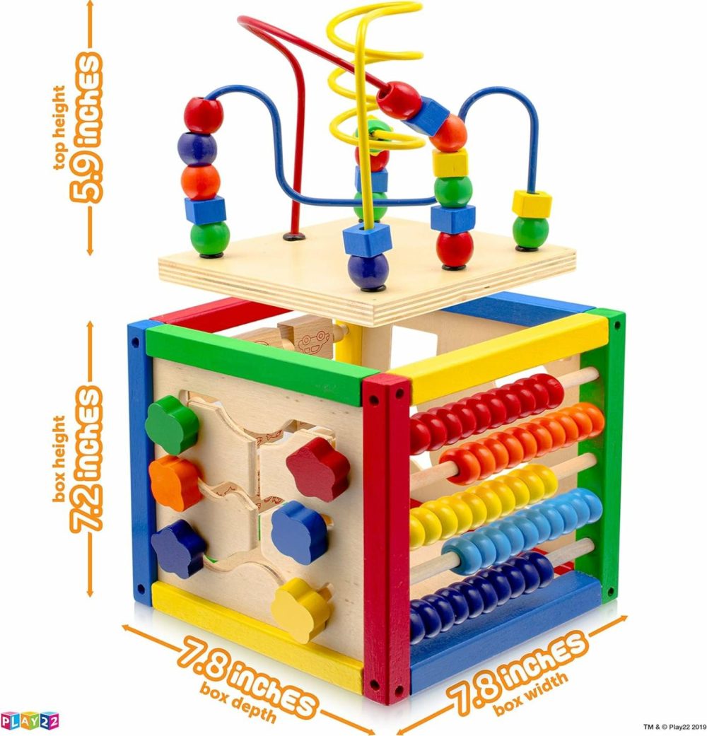 Wooden Activity Cube For Baby – 6 In-1 Baby Activity Play Cube With Bead Maze  Shape Sorter  Abacus Counting Beads  Counting Numbers  Sliding Shapes  Removable Bead Maze  8Pcs Stacking Cups –  |  Activity Cubes Activity Cubes Activity Cubes