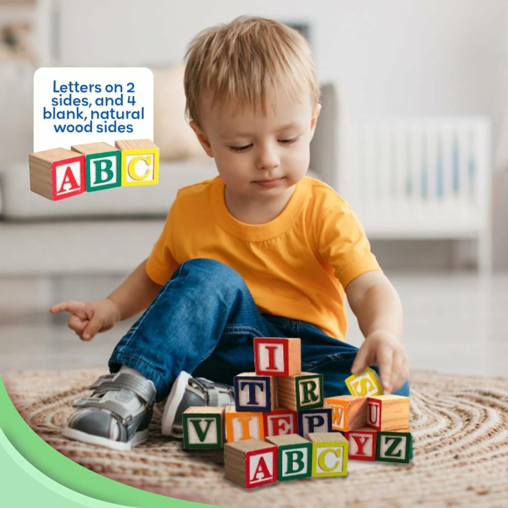 Wooden Alphabet Blocks | 26 Abc Wooden Blocks For Toddlers | Wood Alphabet Stacking Toys | Alphabet Learning Toys Ages 2 +  |  Sorting & Stacking Toys All Toys Sorting & Stacking Toys