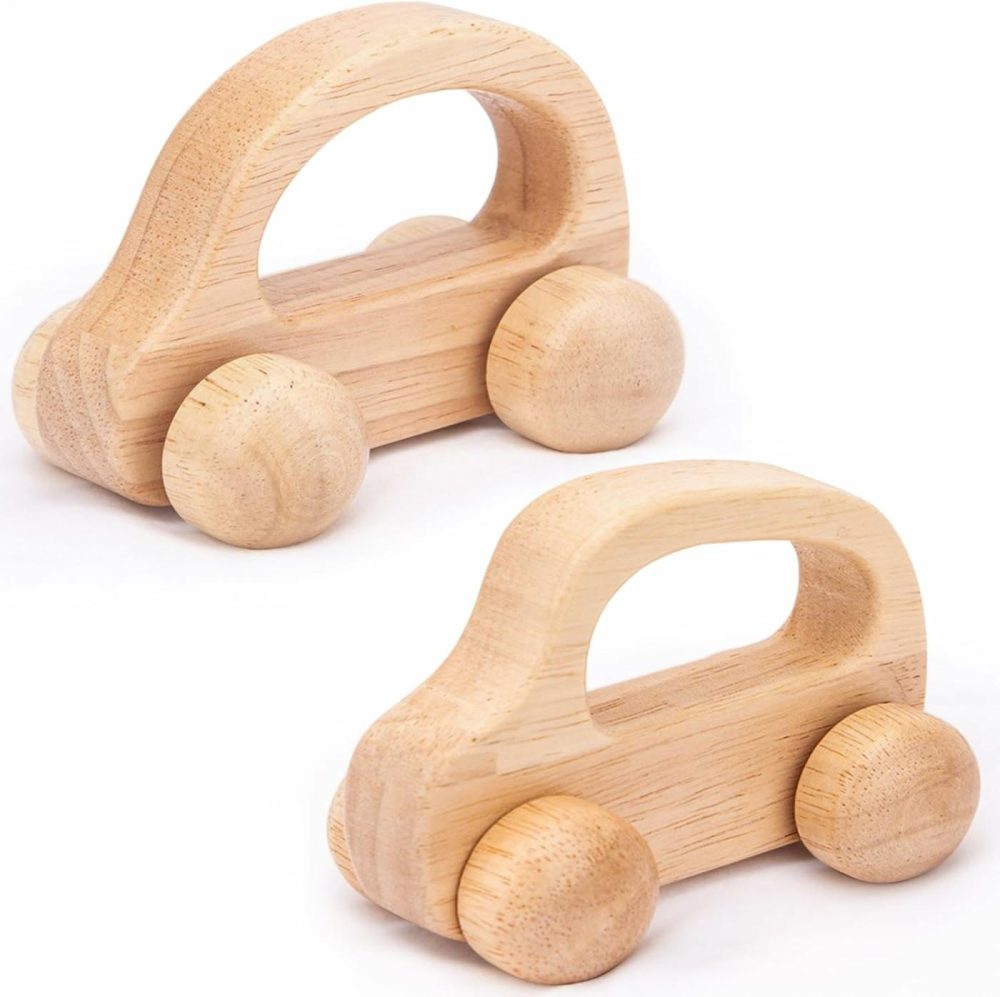 Wooden Baby Cars Toys  2 Pcs Wooden Cars For Toddlers 1-3  Montessori Toys For Babies 0-6-12 Months  Boy Nursery Neutral Nursery Decor Wood Toy Wooden Car Toys Toys Baby Wood Cars For Kids  |  Rattles & Plush Rings All Toys Rattles & Plush Rings