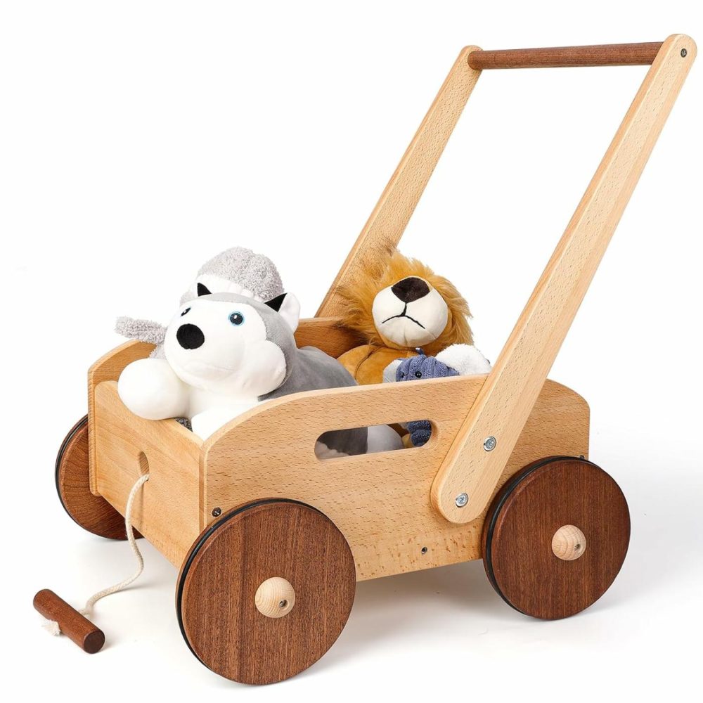 Wooden Baby Walker  Adjustable Speed Push Toys For Babies Learning To Walk  Natural Wood Push And Pull Learning Walking Educational Toys Birthday Toy For Toddler 1 2 3(Patent Protection)  |  Push & Pull Toys All Toys Push & Pull Toys