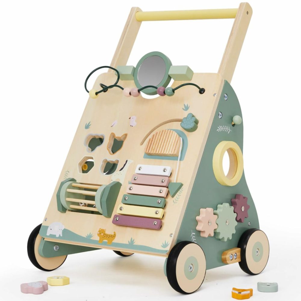 Wooden Baby Walker  Baby Push Walker  Adjustable Speed Baby Walker With Wheel For Boys And Girls  Montessori Walker Toy  Toddler Activity Center  |  Push & Pull Toys All Toys Push & Pull Toys