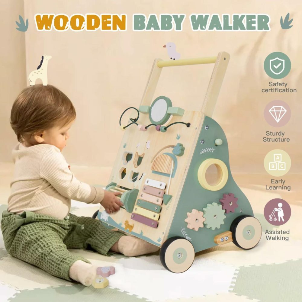 Wooden Baby Walker  Baby Push Walker  Adjustable Speed Baby Walker With Wheel For Boys And Girls  Montessori Walker Toy  Toddler Activity Center  |  Push & Pull Toys All Toys Push & Pull Toys