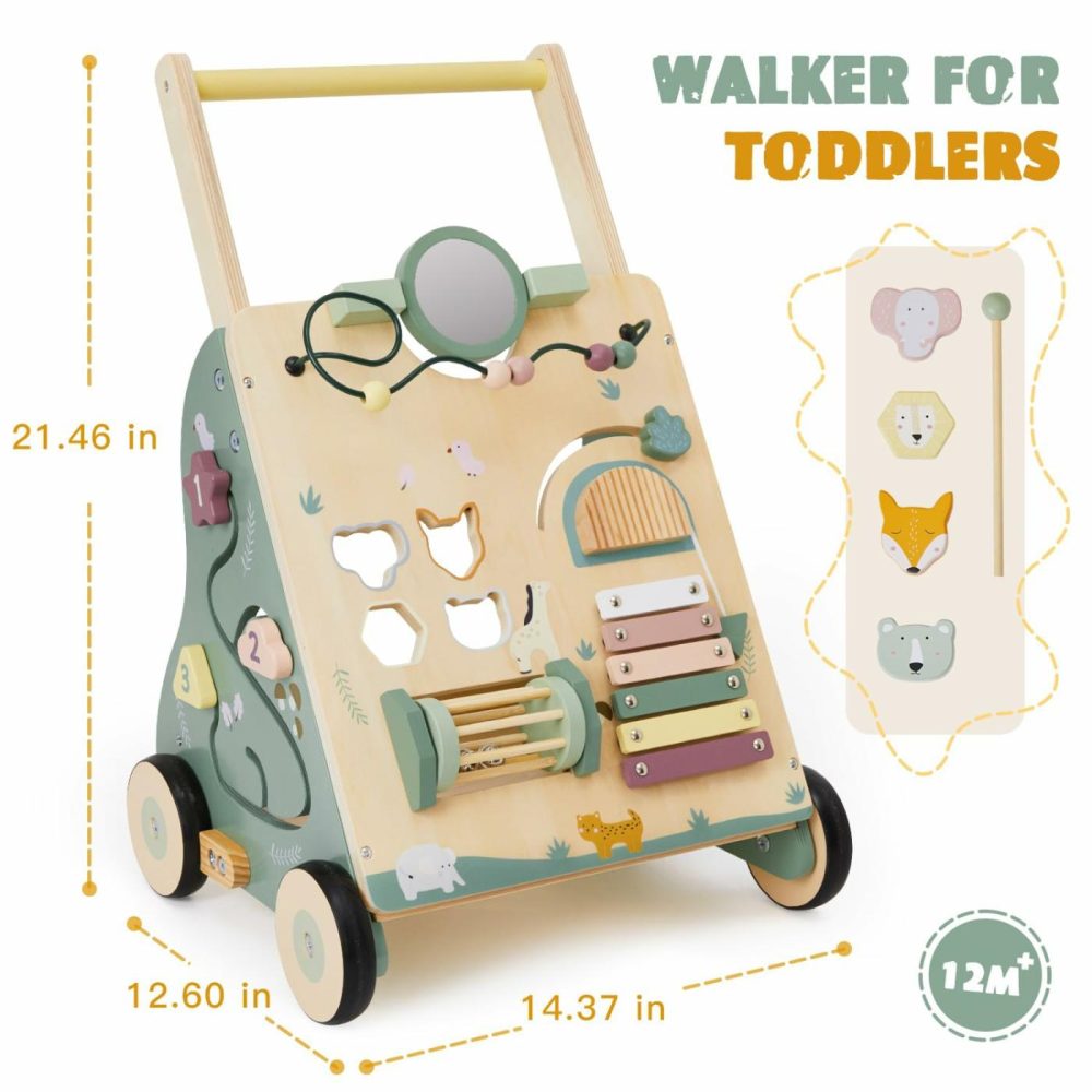 Wooden Baby Walker  Baby Push Walker  Adjustable Speed Baby Walker With Wheel For Boys And Girls  Montessori Walker Toy  Toddler Activity Center  |  Push & Pull Toys All Toys Push & Pull Toys