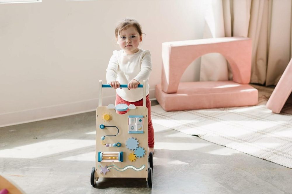 Wooden Baby Walker  Wooden Baby Push Walker  Learning Activity Walker Toys  Baby Push Toy Multiple Activities Center  Gift For Birthday  Christmas And New Year  |  Push & Pull Toys All Toys Blue