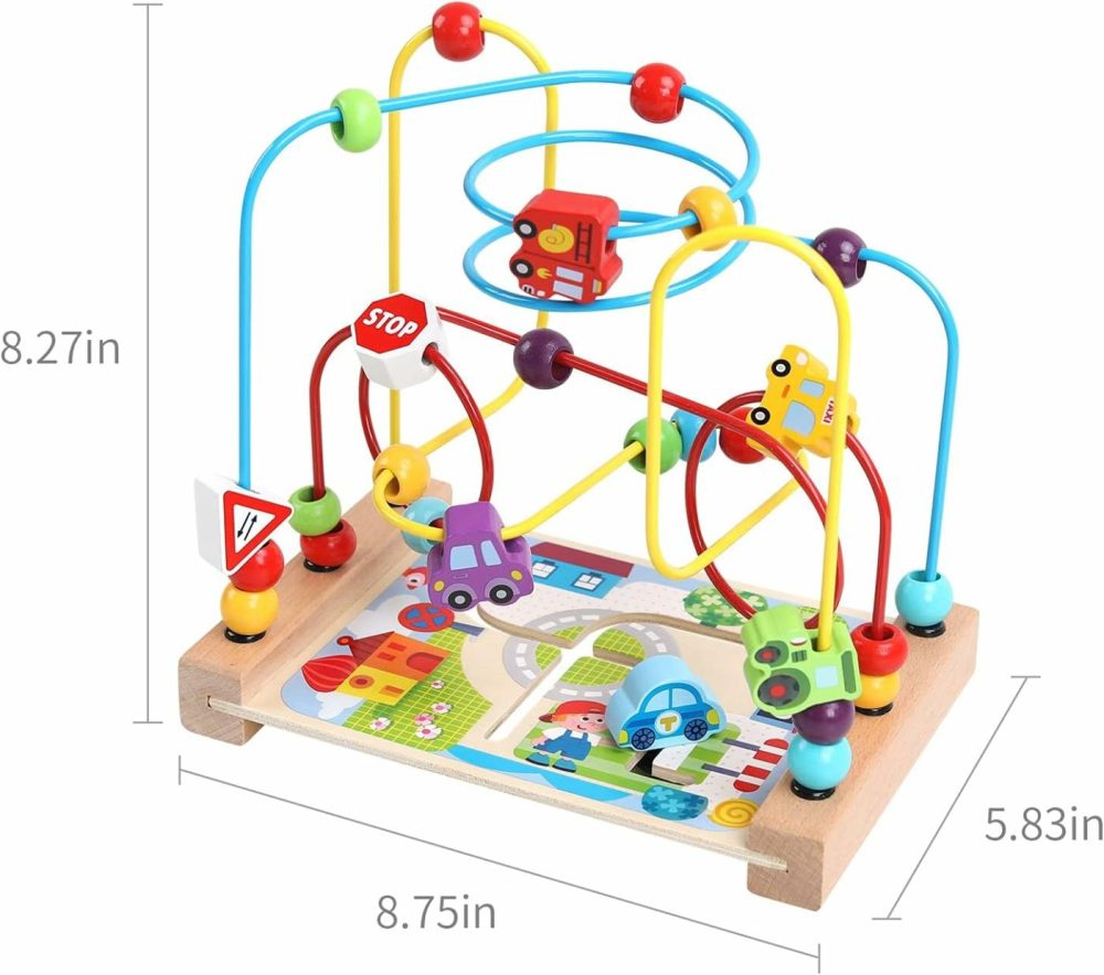 Wooden Bead Maze Toys For Toddlers  Bead Toy Colorful Roller Coaster Preschool Educational Toys Birthday Gifts For Toddlers Kids Boys Girls  |  Bead Mazes All Toys Bead Mazes