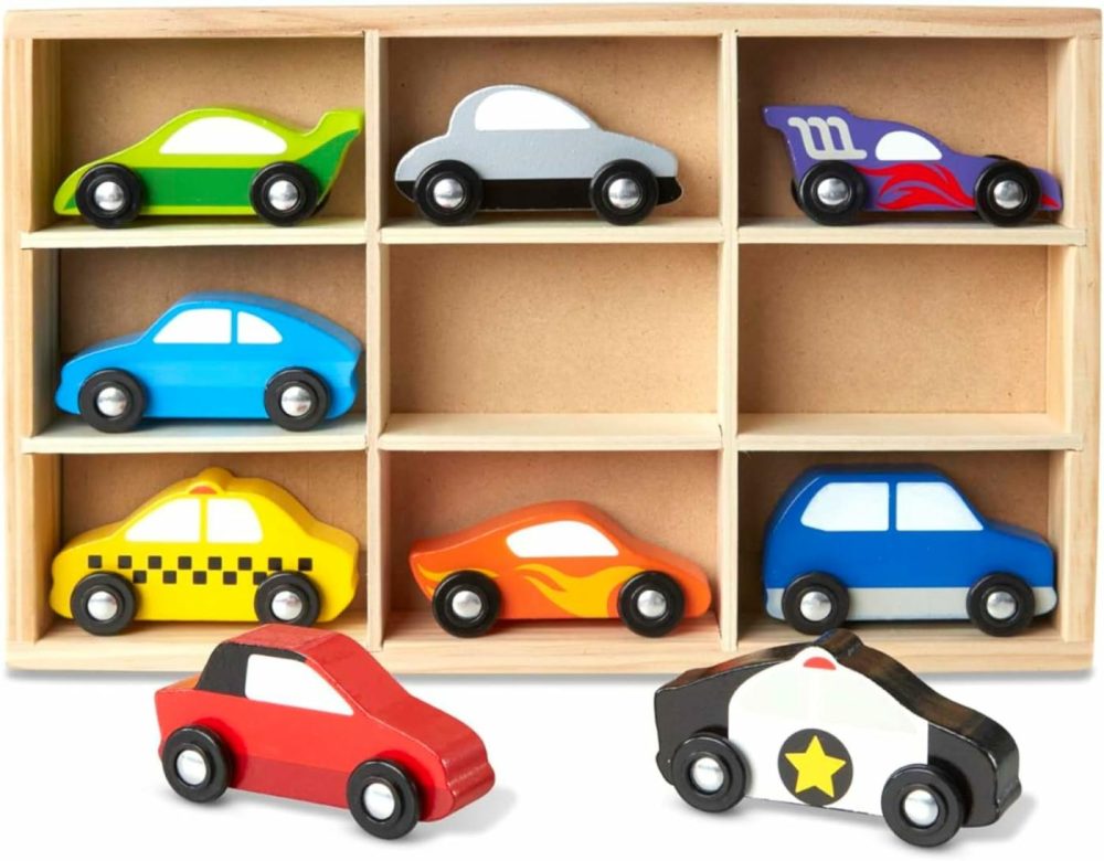 Wooden Cars Vehicle Set In Wooden Tray – Toys For Toddlers And Kids Ages 3+  |  Motor Vehicles All Toys Motor Vehicles