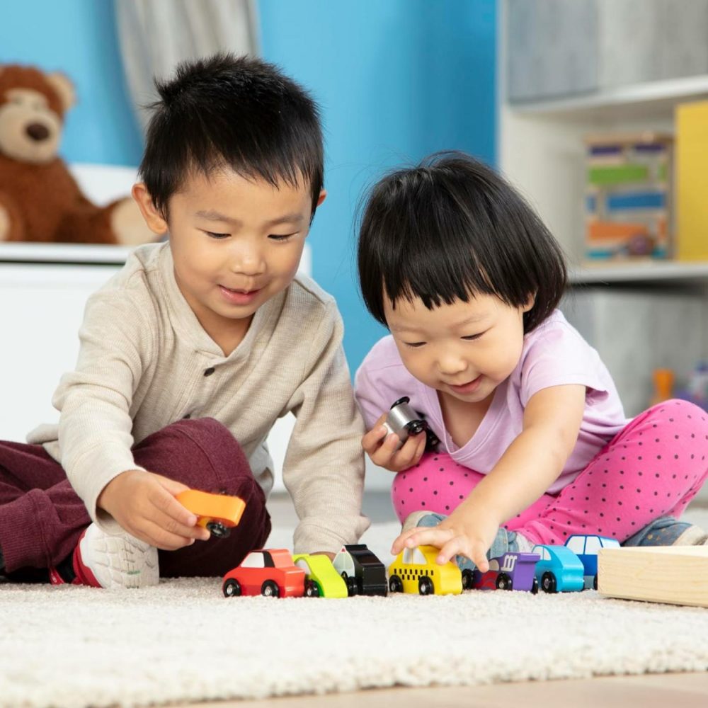 Wooden Cars Vehicle Set In Wooden Tray – Toys For Toddlers And Kids Ages 3+  |  Motor Vehicles All Toys Motor Vehicles