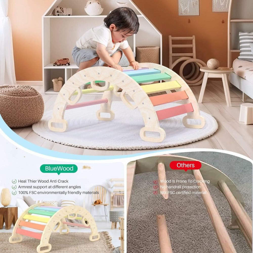 Wooden Ladder Arch For Climbing  Rainbow Climbing Toys For Toddlers  Montessori Climbing Set  Waldorf Children Indoor Outdoor Gym Learning Playset  Playground For Kids Gift  |  Indoor Climbers & Play Structures All Toys Indoor Climbers & Play Structures