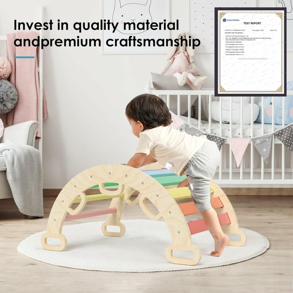 Wooden Ladder Arch For Climbing  Rainbow Climbing Toys For Toddlers  Montessori Climbing Set  Waldorf Children Indoor Outdoor Gym Learning Playset  Playground For Kids Gift  |  Indoor Climbers & Play Structures All Toys Indoor Climbers & Play Structures