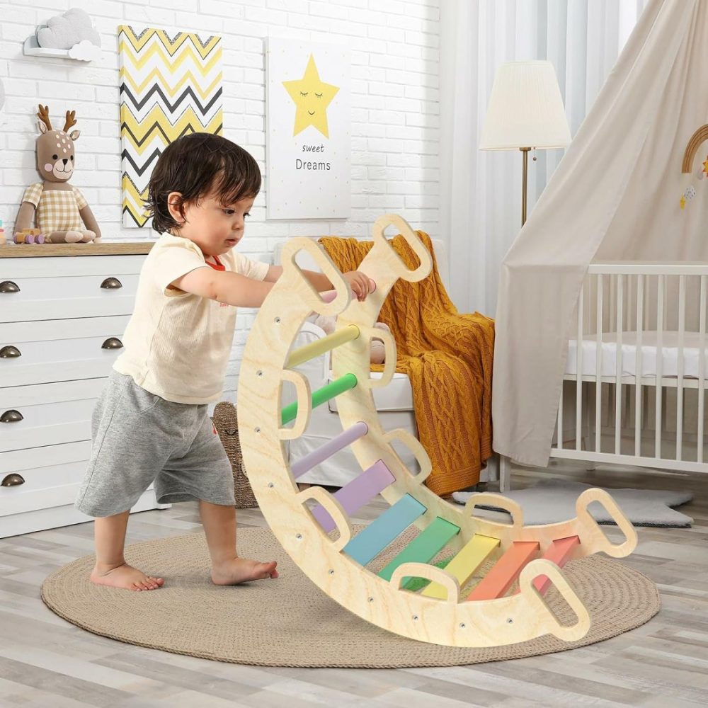 Wooden Ladder Arch For Climbing  Rainbow Climbing Toys For Toddlers  Montessori Climbing Set  Waldorf Children Indoor Outdoor Gym Learning Playset  Playground For Kids Gift  |  Indoor Climbers & Play Structures All Toys Indoor Climbers & Play Structures