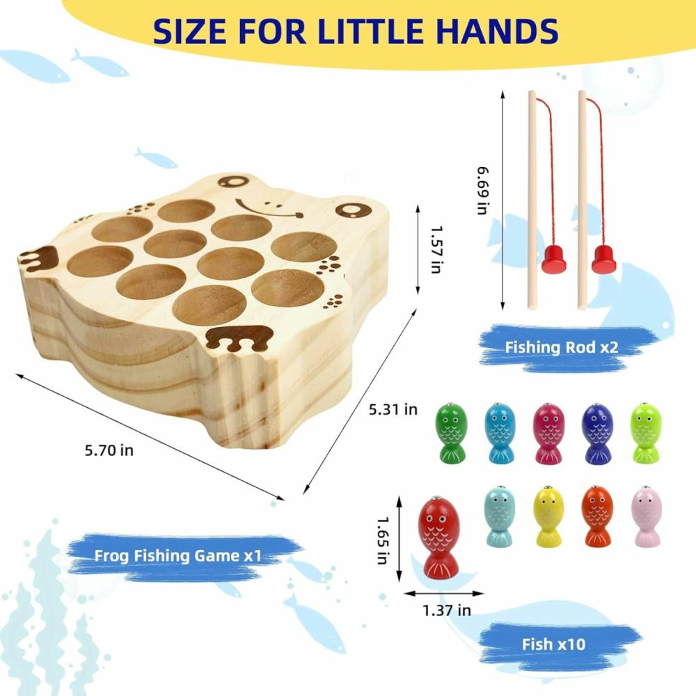 Wooden Magnetic Fishing Game For Toddlers 1-3  Montessori Sensory Busy Board Educational Learning Fine Motor Skills Toys For 1 2 3 Years Old Boys Girls  |  Sorting & Stacking Toys All Toys Sorting & Stacking Toys