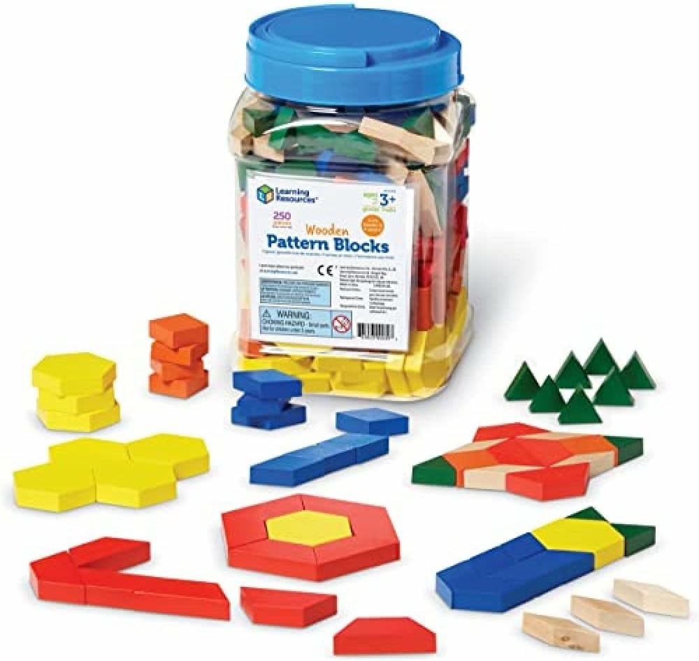 Wooden Pattern Blocks  Early Math Concepts  Set Of 250  Ages 3+  |  Early Development & Activity Toys All Toys Early Development & Activity Toys