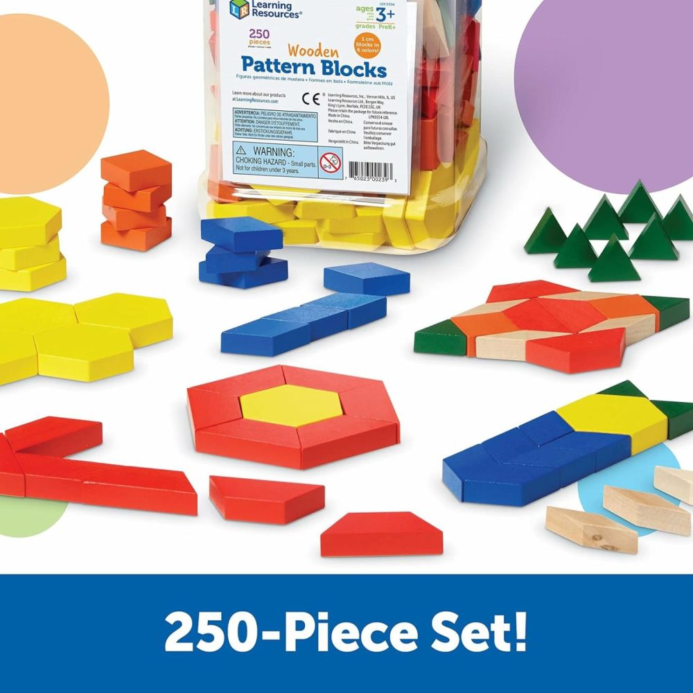 Wooden Pattern Blocks  Early Math Concepts  Set Of 250  Ages 3+  |  Early Development & Activity Toys All Toys Early Development & Activity Toys