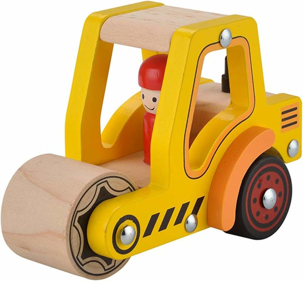 Wooden Push Car Toys For Infants 12-18 Months  2 Pcs Baby Vehicle Toys Hand Push Car Toys For 1 2 Year Old Boys Girls (Cement Truck + Road Roller Car)  |  Push & Pull Toys All Toys Push & Pull Toys