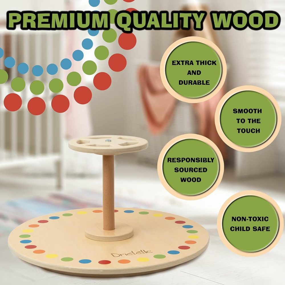 Wooden Spinner Seat – Sit And Spin – Bigger Size – Classic Spinning Activity Toy For Toddlers & Kids All Ages (Patent Pending)  |  Spinning Tops All Toys Spinner Seat